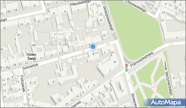 Kraków, Smoleńsk, 4, mapa Krakowa