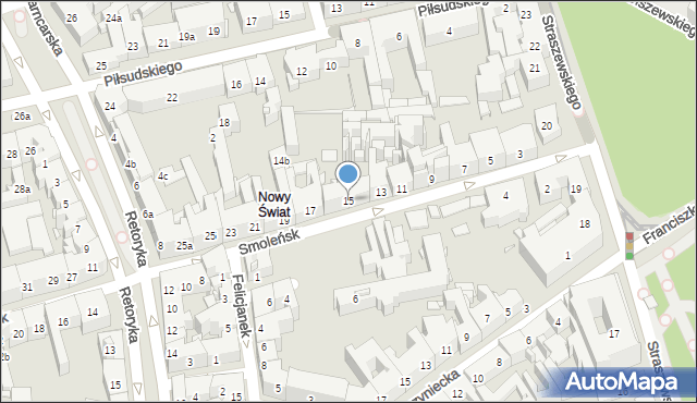 Kraków, Smoleńsk, 15, mapa Krakowa