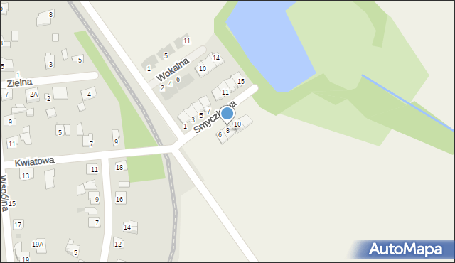 Krobów, Smyczkowa, 8, mapa Krobów