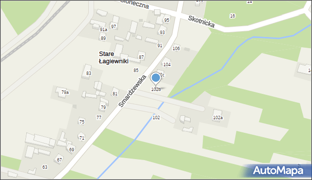 Łagiewniki Nowe, Smardzewska, 102b, mapa Łagiewniki Nowe