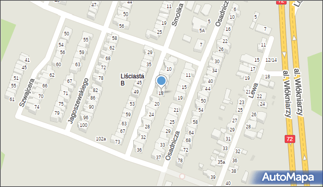 Łódź, Smolika Przecława, 18, mapa Łodzi