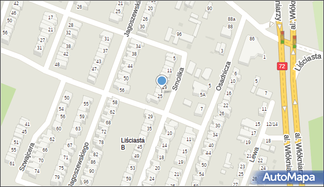 Łódź, Smolika Przecława, 23, mapa Łodzi