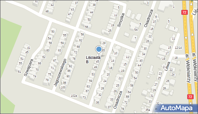 Łódź, Smolika Przecława, 41, mapa Łodzi