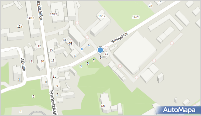 Łódź, Smugowa, 9, mapa Łodzi