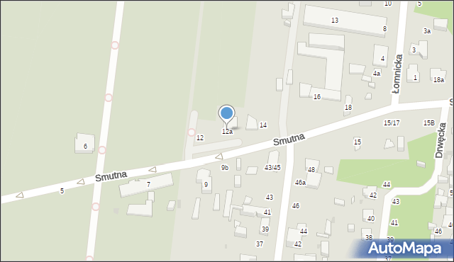 Łódź, Smutna, 12a, mapa Łodzi