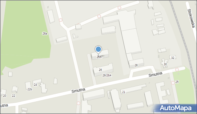 Łódź, Smutna, 26A, mapa Łodzi