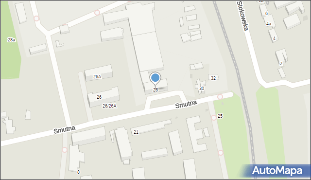 Łódź, Smutna, 28, mapa Łodzi