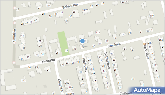 Łódź, Smulska, 19, mapa Łodzi