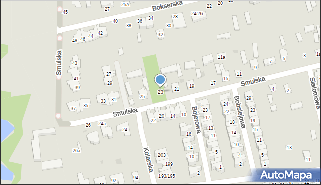 Łódź, Smulska, 23, mapa Łodzi