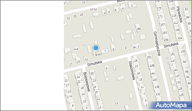 Łódź, Smulska, 9, mapa Łodzi