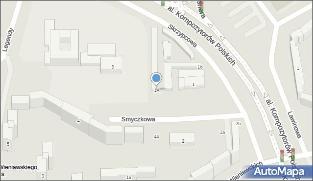 Lublin, Smyczkowa, 1A, mapa Lublina