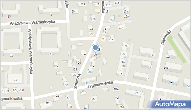 Mielec, Smoczka, 25, mapa Mielca