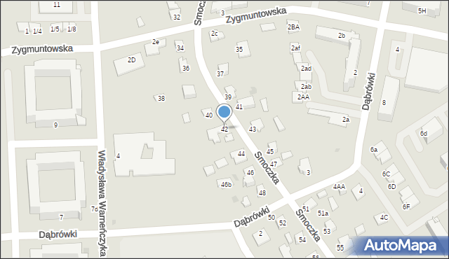 Mielec, Smoczka, 42, mapa Mielca