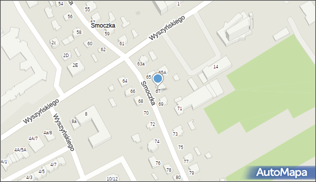 Mielec, Smoczka, 67, mapa Mielca