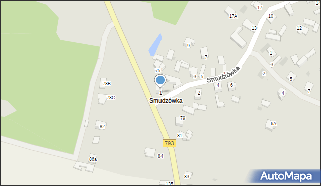 Myszków, Smudzówka, 1, mapa Myszków