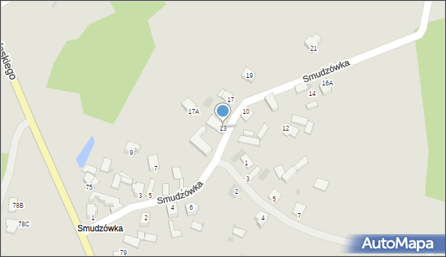 Myszków, Smudzówka, 13, mapa Myszków