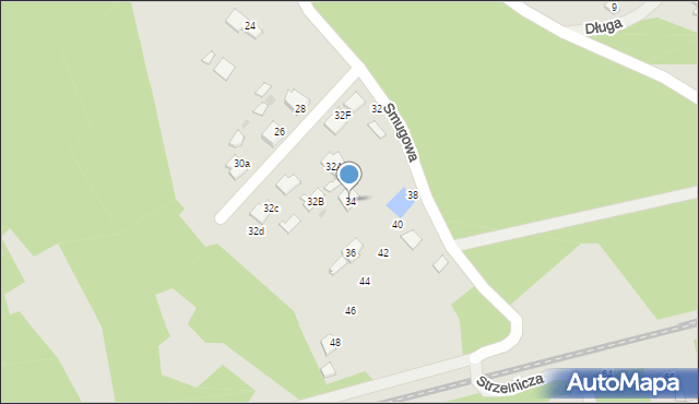 Nowa Dęba, Smugowa, 34, mapa Nowa Dęba