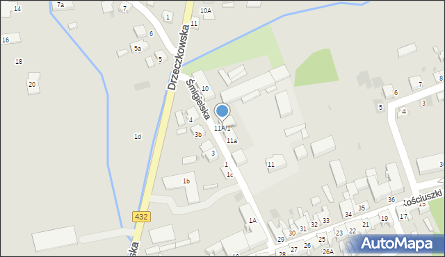 Osieczna, Śmigielska, 11A/1, mapa Osieczna