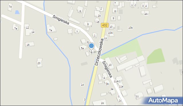 Osieczna, Śmigielska, 5, mapa Osieczna