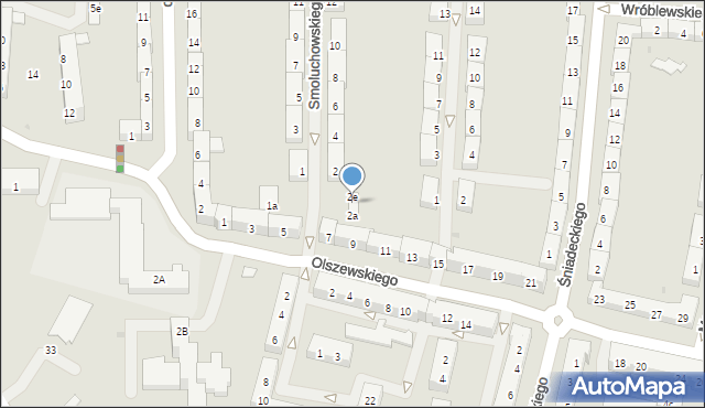 Oświęcim, Smoluchowskiego Mariana, 2d, mapa Oświęcimia