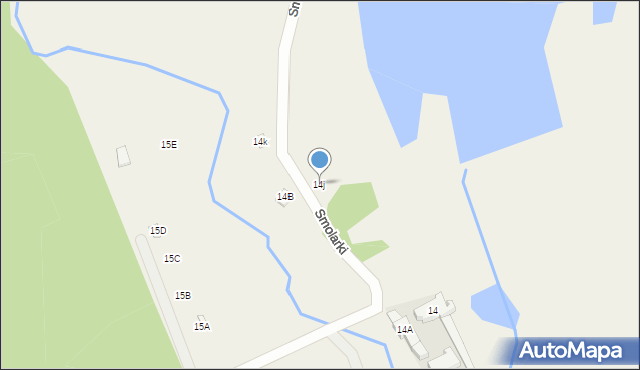 Potrzanowo, Smolarki, 14j, mapa Potrzanowo