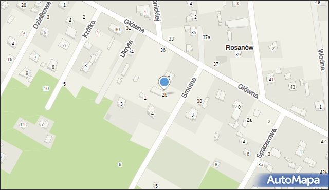 Rosanów, Smutna, 2b, mapa Rosanów