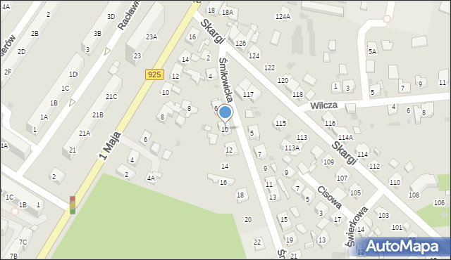 Ruda Śląska, Śmiłowicka, 10, mapa Rudy Śląskiej