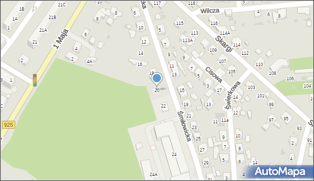 Ruda Śląska, Śmiłowicka, 20, mapa Rudy Śląskiej