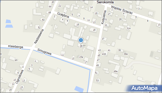 Serokomla, Smugowa, 15, mapa Serokomla