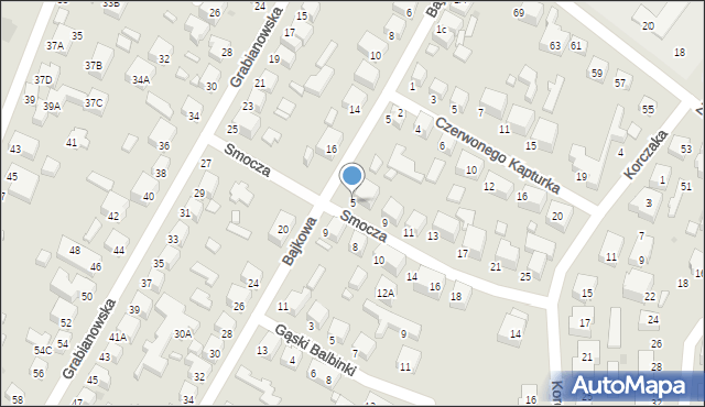 Siedlce, Smocza, 5, mapa Siedlce