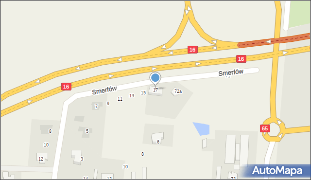 Siedliska, Smerfów, 17, mapa Siedliska