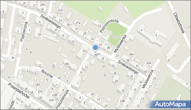 Siemianowice Śląskie, Śmiłowskiego Pawła, 16, mapa Siemianowice Śląskie