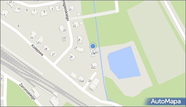 Skwierzyna, Śmigielskiego, dr., 13a, mapa Skwierzyna