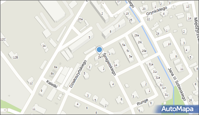 Skwierzyna, Śmigielskiego, dr., 2A, mapa Skwierzyna