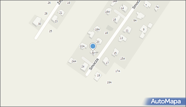 Słupno, Smocza, 22, mapa Słupno