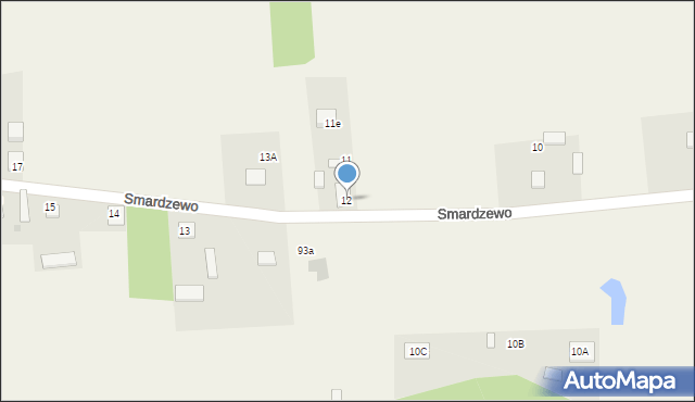 Smardzewo, Smardzewo, 12, mapa Smardzewo