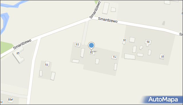 Smardzewo, Smardzewo, 62, mapa Smardzewo