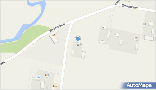 Smardzewo, Smardzewo, 64, mapa Smardzewo