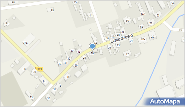 Smardzewo, Smardzewo, 26, mapa Smardzewo