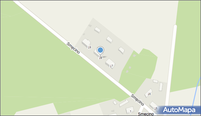 Smęcino, Smęcino, 18, mapa Smęcino