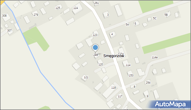 Smęgorzów, Smęgorzów, 249, mapa Smęgorzów