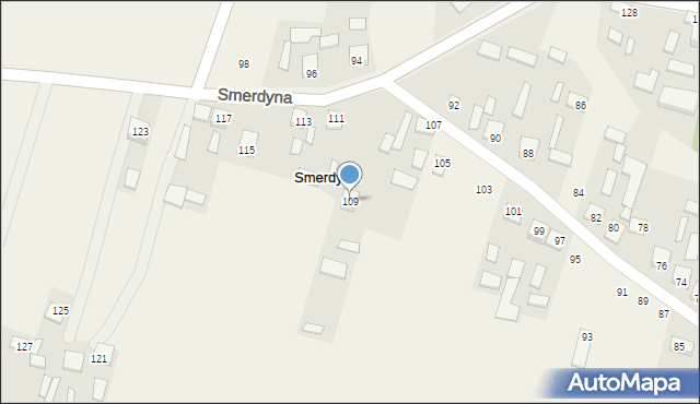 Smerdyna, Smerdyna, 109, mapa Smerdyna