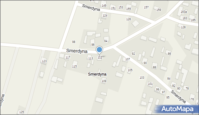 Smerdyna, Smerdyna, 111, mapa Smerdyna