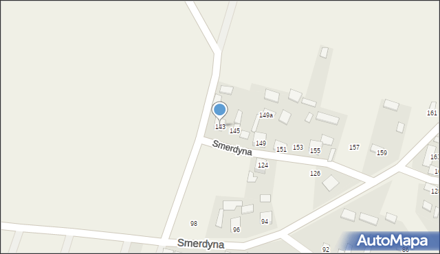 Smerdyna, Smerdyna, 143, mapa Smerdyna
