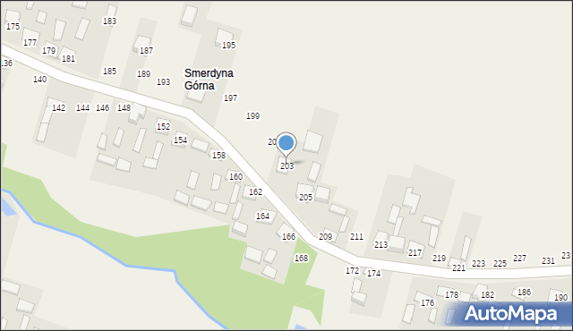 Smerdyna, Smerdyna, 203, mapa Smerdyna