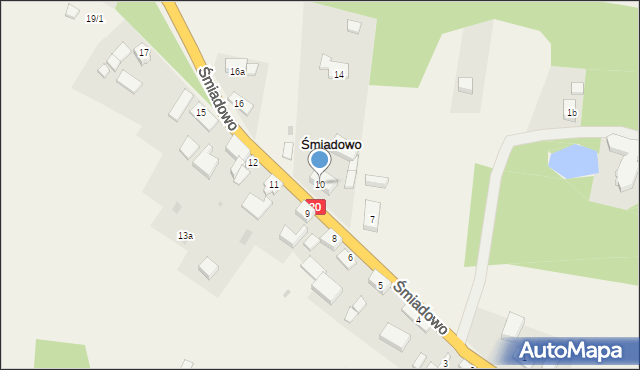 Śmiadowo, Śmiadowo, 10, mapa Śmiadowo