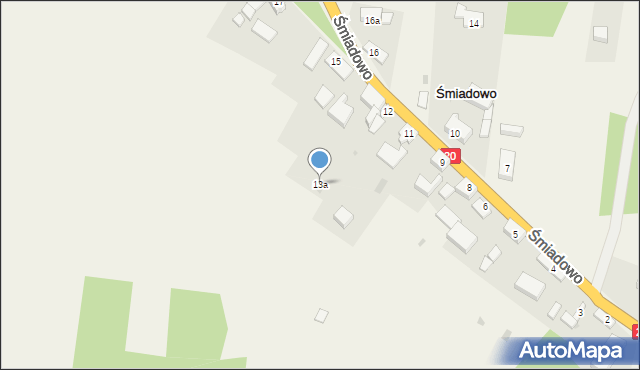 Śmiadowo, Śmiadowo, 13a, mapa Śmiadowo