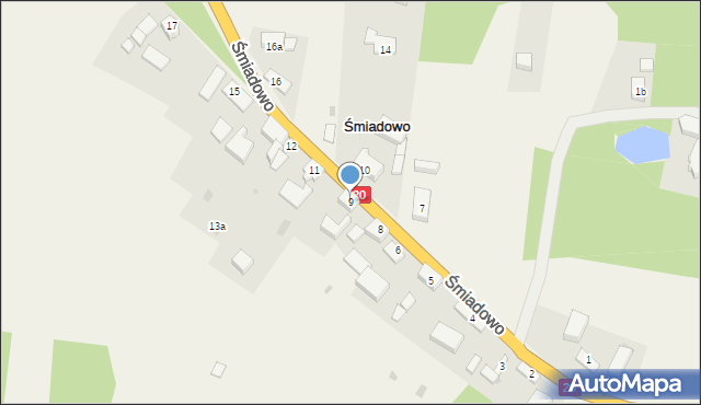 Śmiadowo, Śmiadowo, 9, mapa Śmiadowo