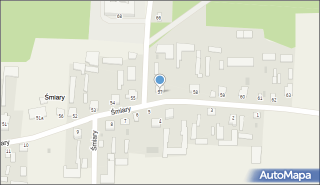 Śmiary, Śmiary, 57, mapa Śmiary