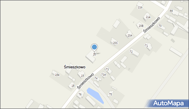 Śmieszkowo, Śmieszkowo, 20, mapa Śmieszkowo